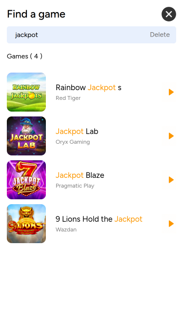 Jackpot mobile de casino installé