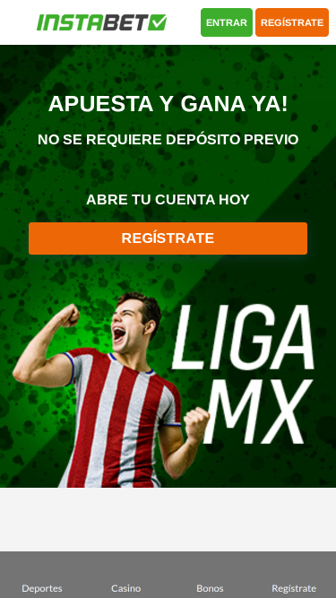 InstaBET Casino Mobile Homepage