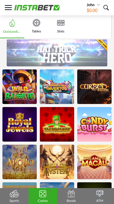 InstaBET Casino Mobile Games