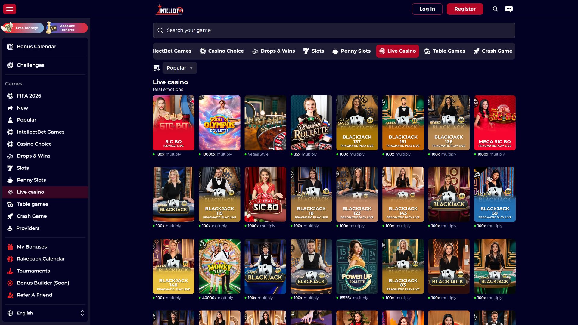 Intellectbet Casino Desktop Live Dealer
