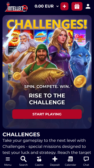 Défis mobiles du casino Intellectbet