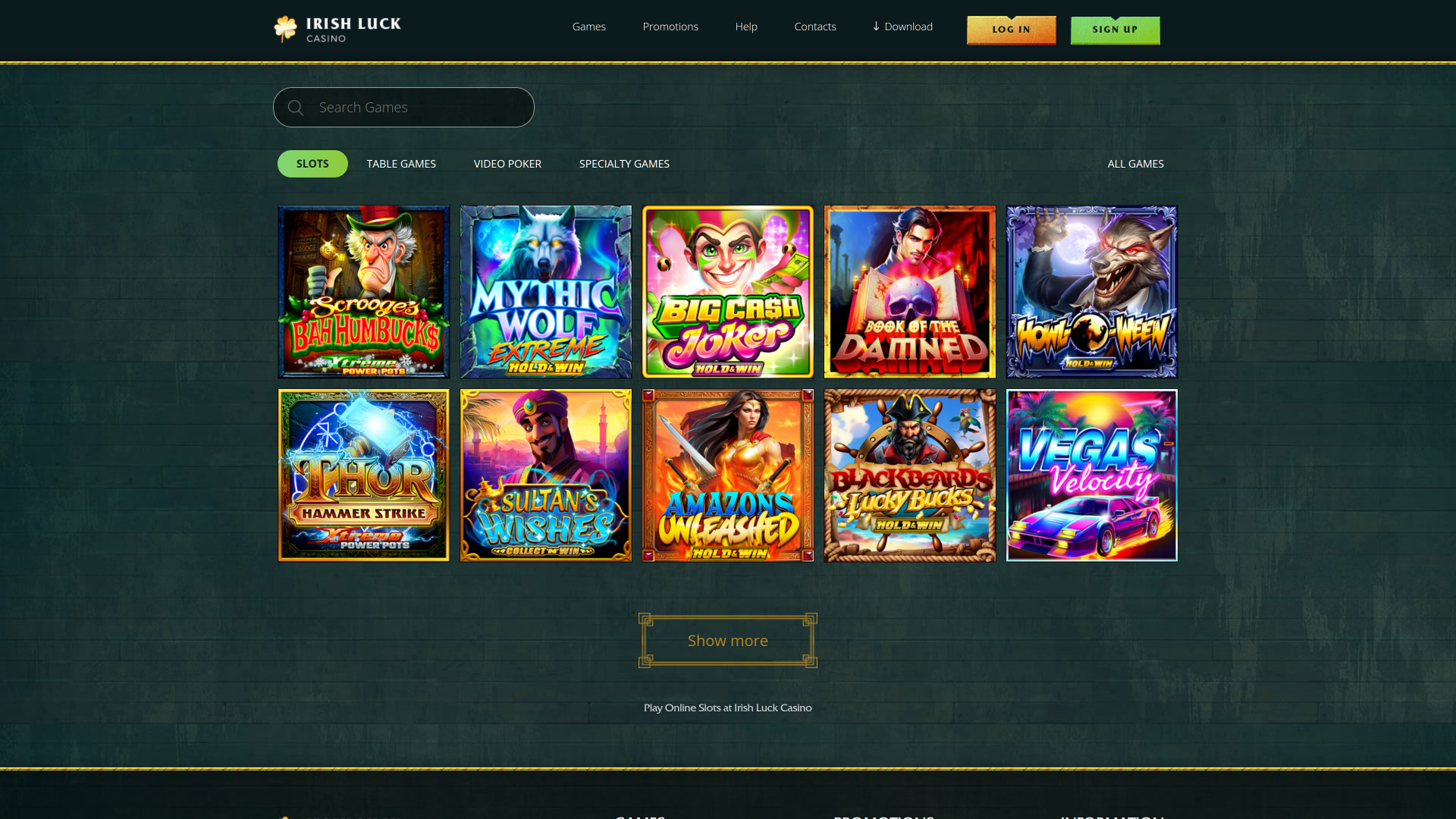 Jeux de casino Irish Luck sur ordinateur