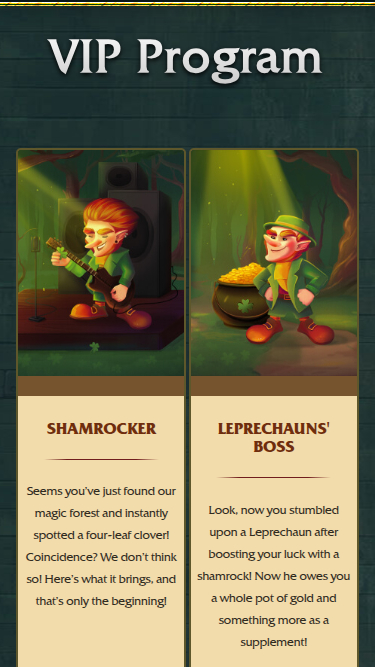 Programme VIP de Irish Luck Casino pour mobile