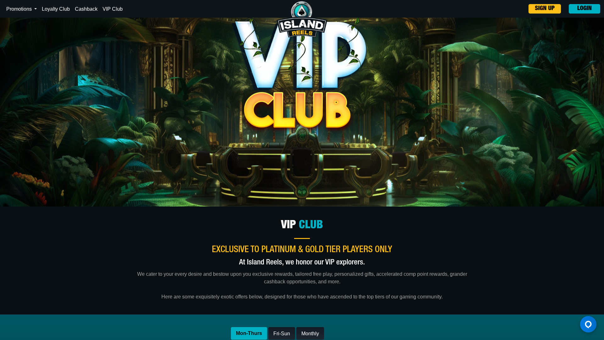 Programma VIP di Island Reels Casino per Desktop