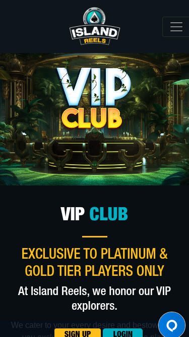Programma VIP di Island Reels Casino per Mobile