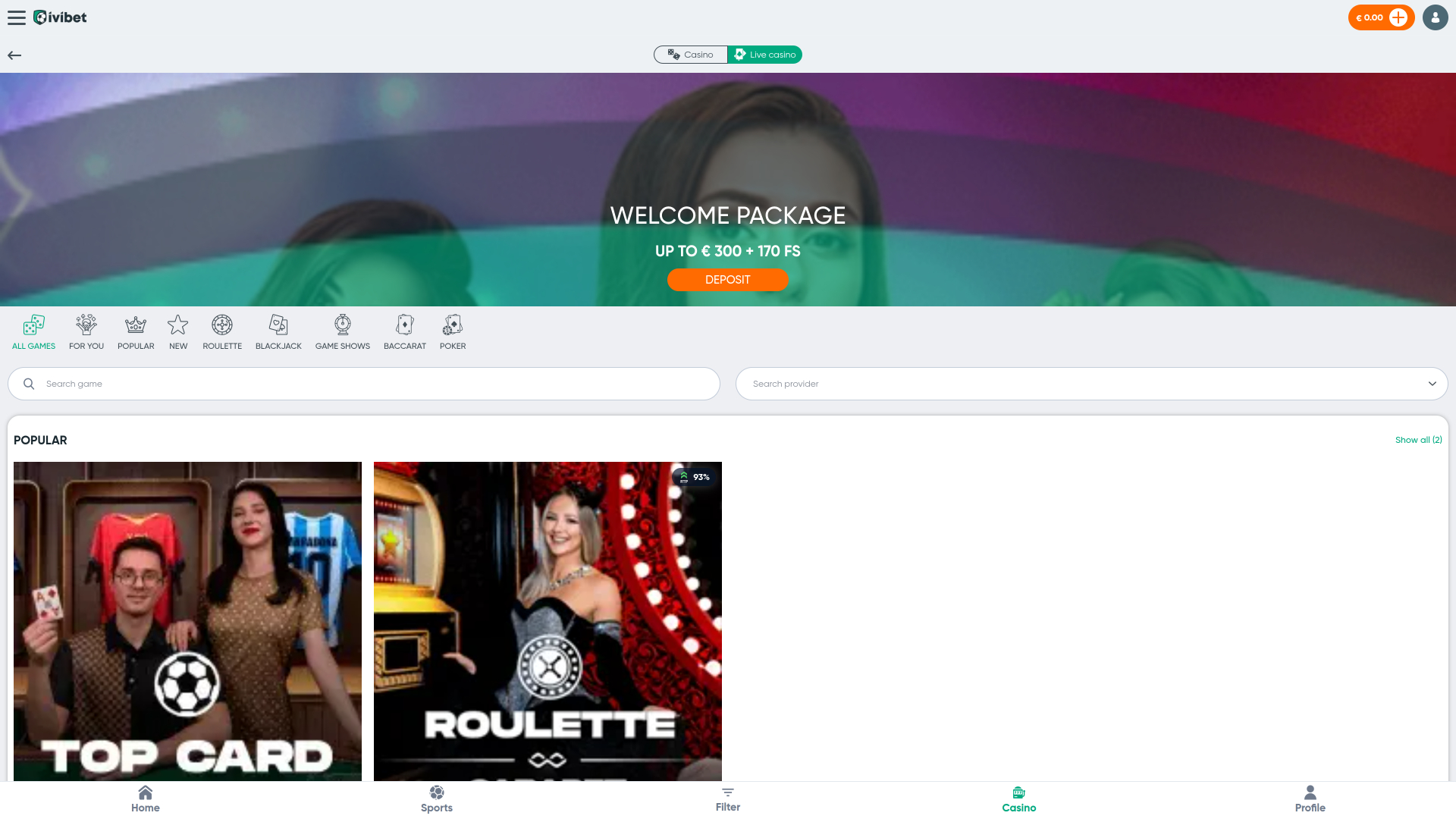 Casino Ivibet sur ordinateur avec croupier en direct