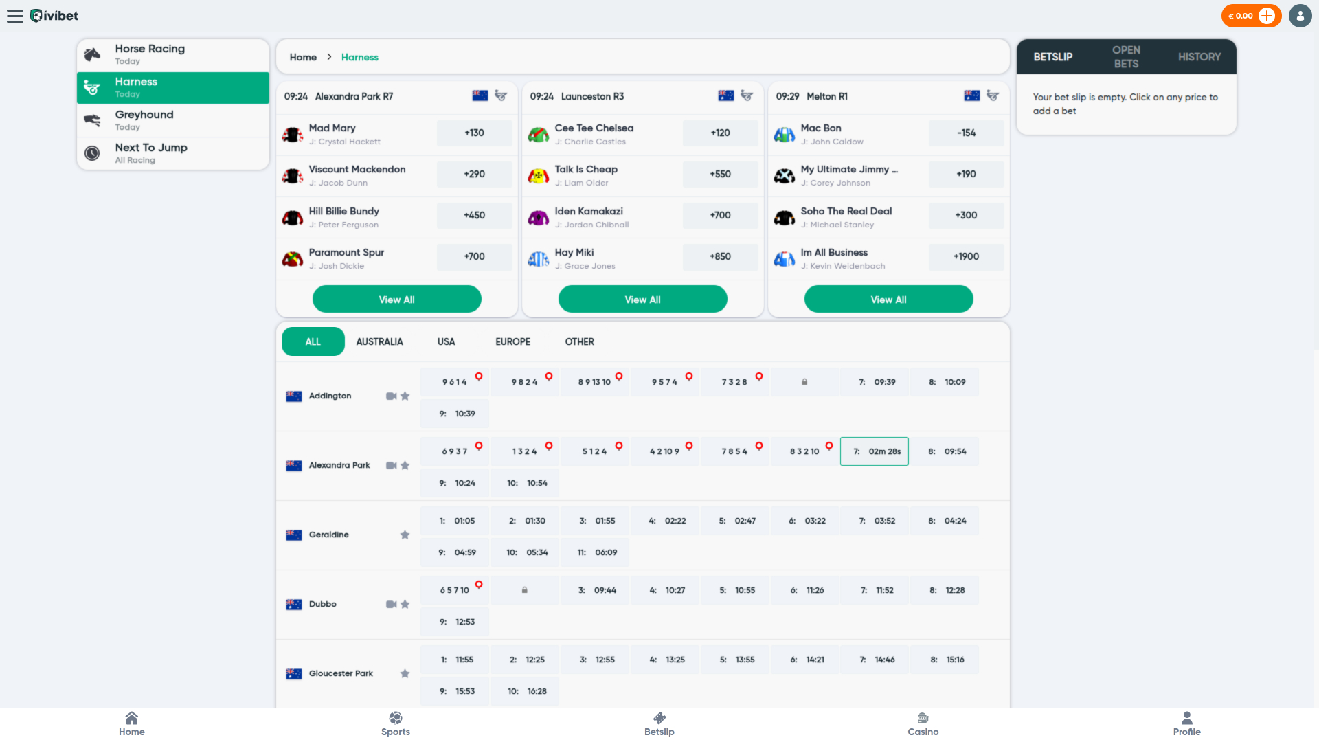 Courses de casino Ivibet sur ordinateur