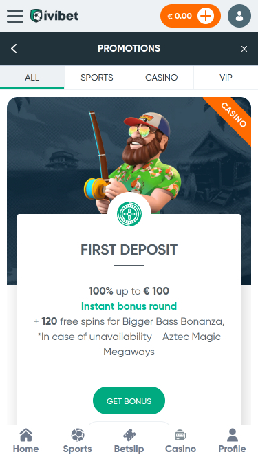 Promotions mobiles du casino Ivibet