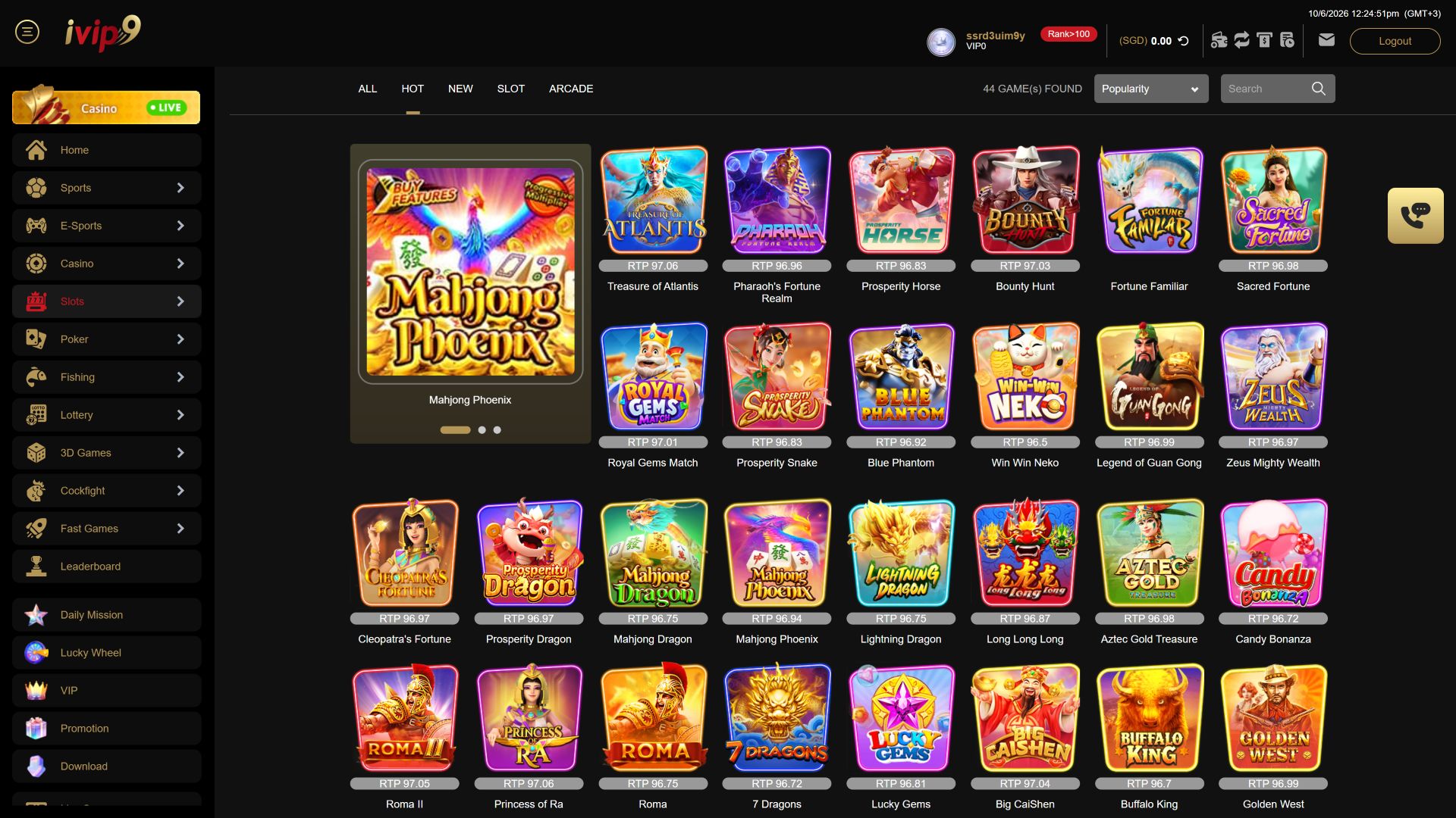 Giochi di IVIP9 Casino Desktop