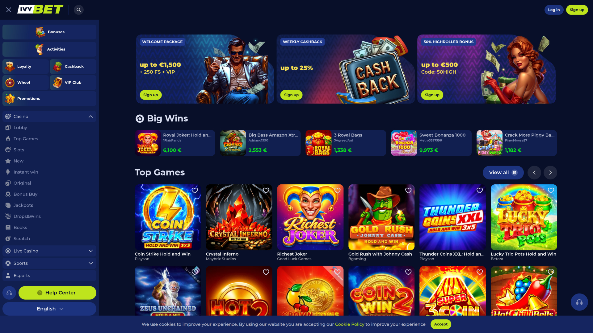 Игры для ПК в казино Ivybet