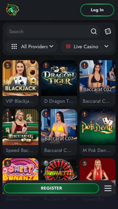 Мобильная страница с живым дилером J8de Casino