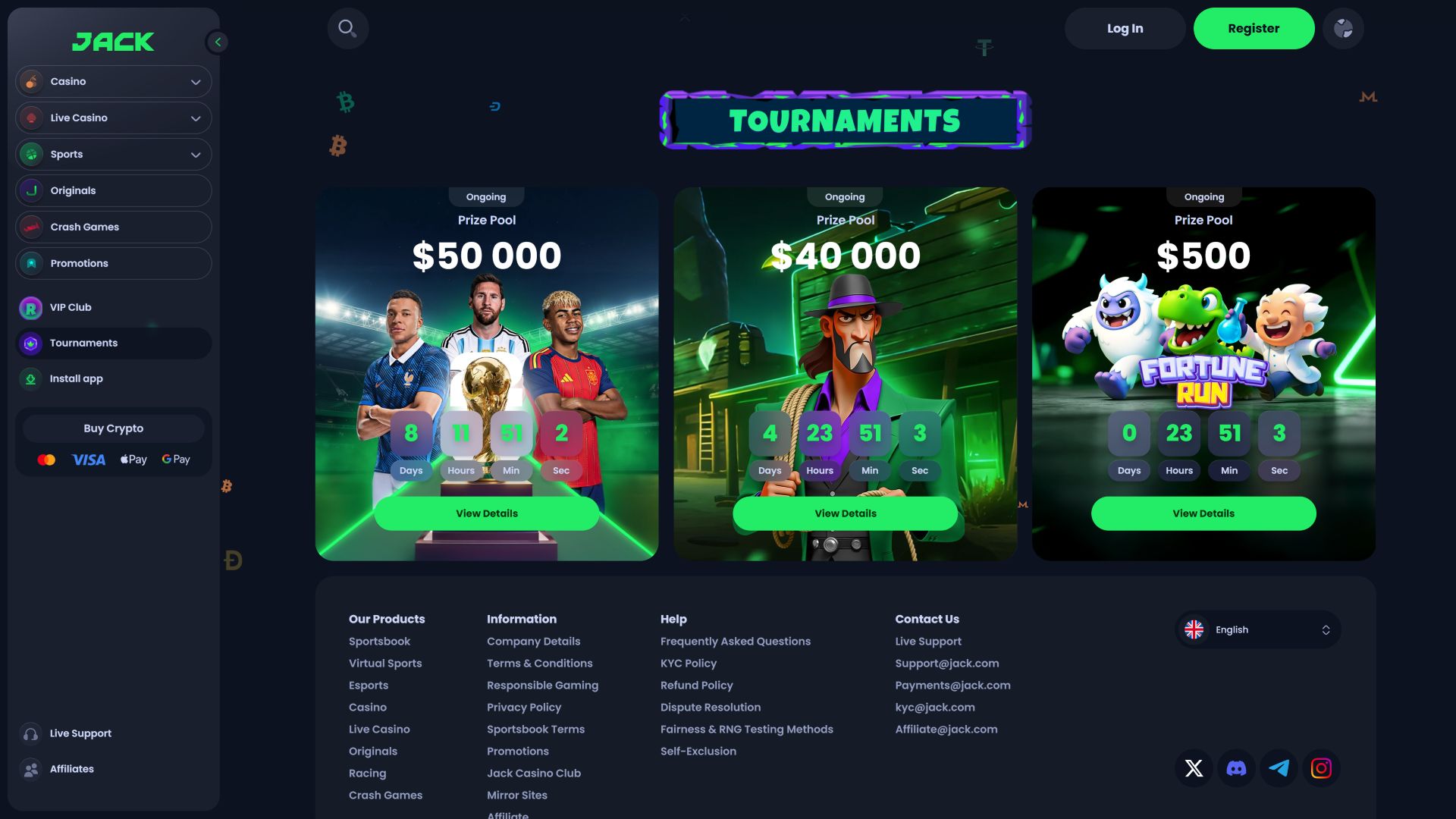 Tournois de casino sur ordinateur Jack Casino