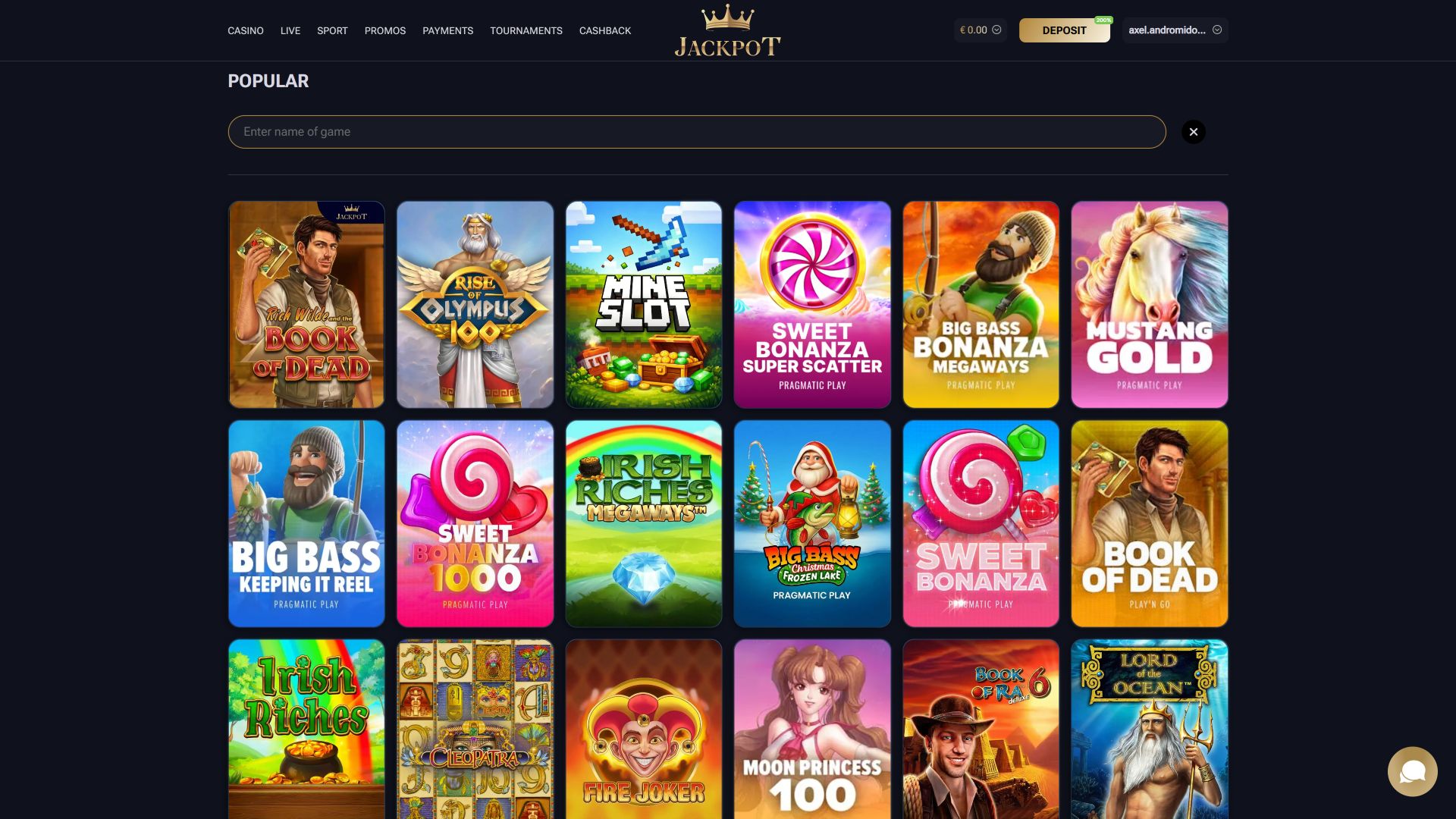 Jeux de casino Jack-Pot sur ordinateur