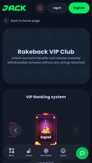 VIP Mobile du Casino Jack