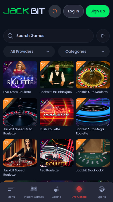 Jackbit Casino Live Dealer Mobile