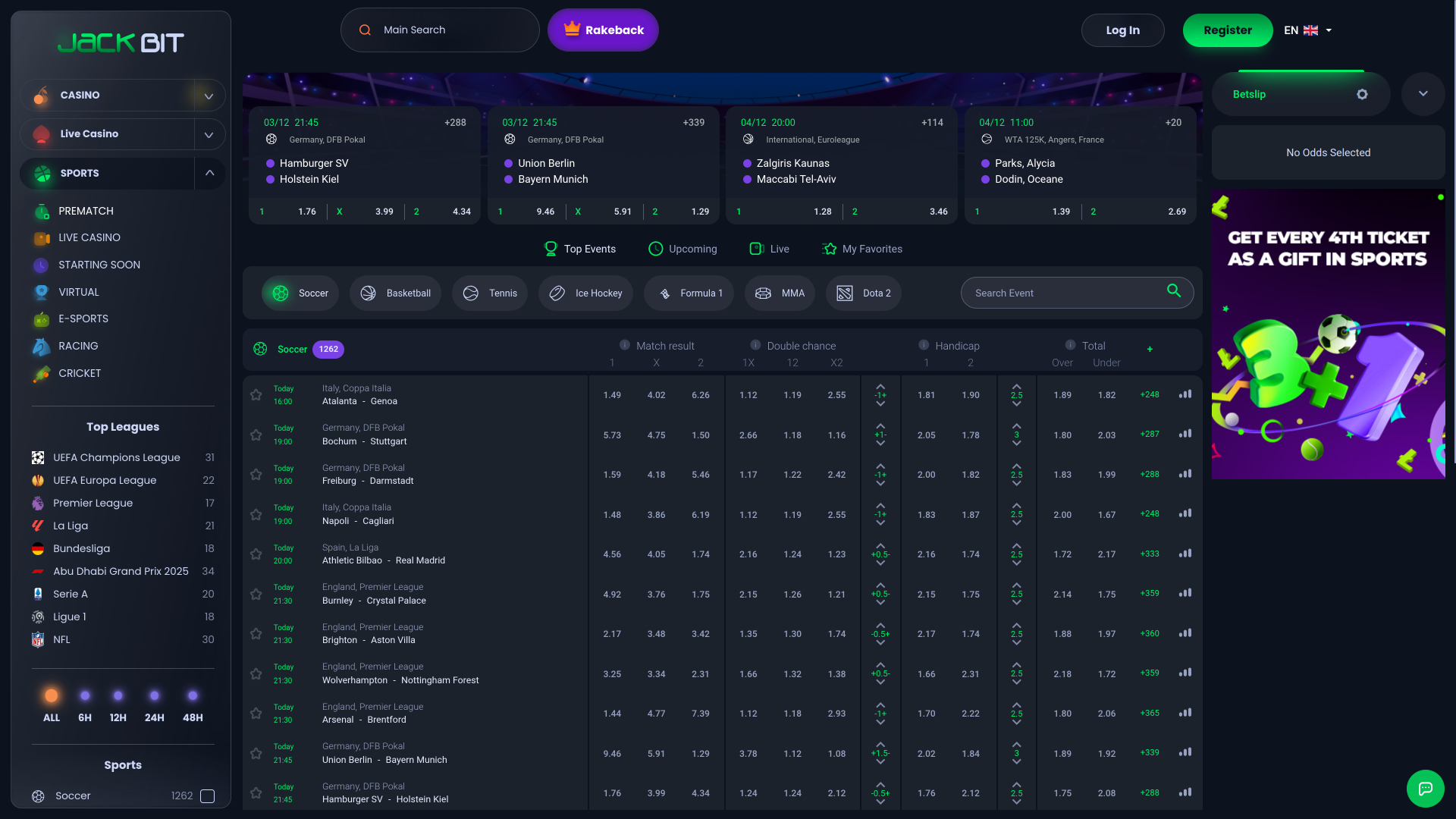 Jackbit Casino Sports Desktop