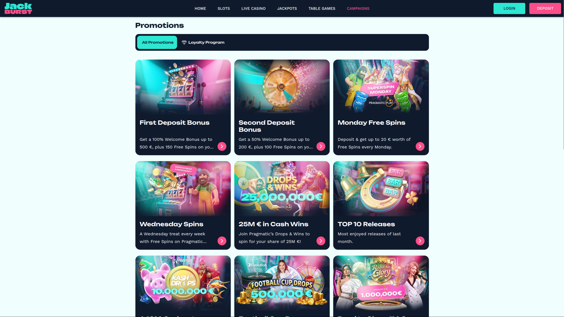 Рекламные акции Jackburst для рабочего стола