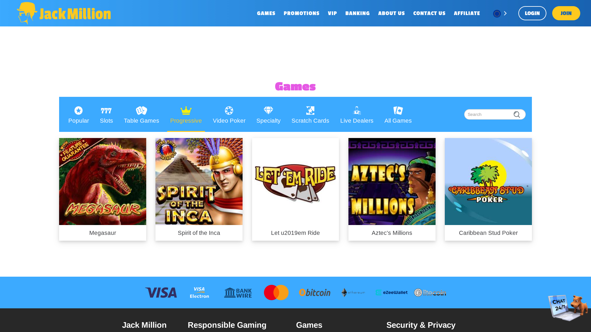 Jackpot du casino Jackmilion sur ordinateur