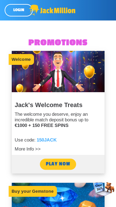 Promotions du casino Jackmilion sur mobile