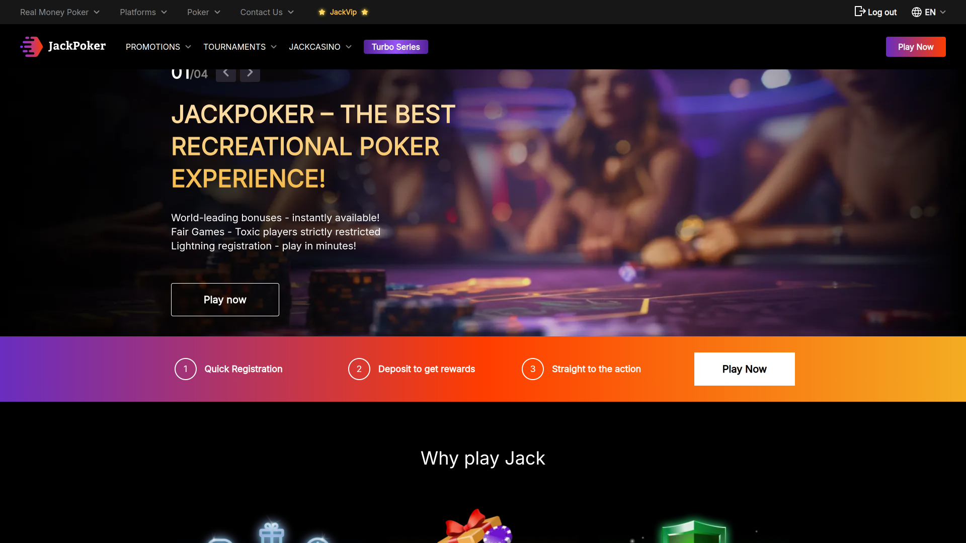 Jackpoker Homepage Desktop