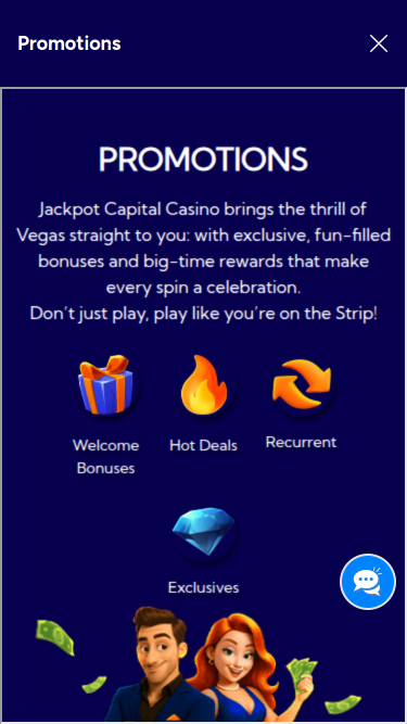 Jackpot Capital Promotions Mobile