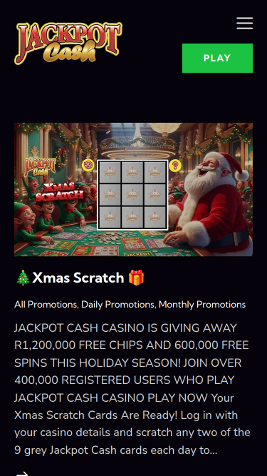 Promotions du casino Jackpot Cash sur mobile