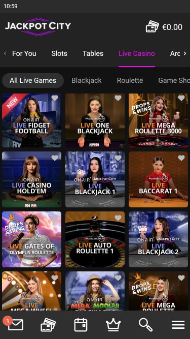 Мобильное казино Jackpot City с живыми дилерами