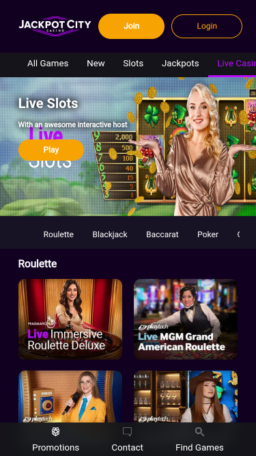 Jackpot City Casino Live Dealer Mobile