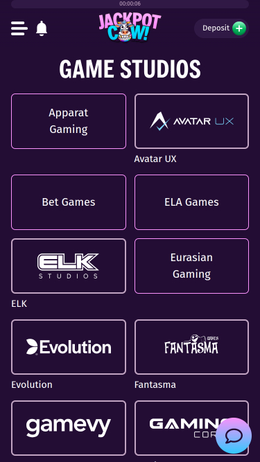 Jackpot Cow Casino-Spielentwickler Mobil