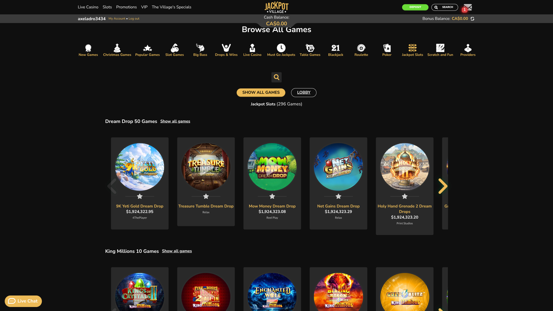 Jackpot Village Casino Jackpot Desktop