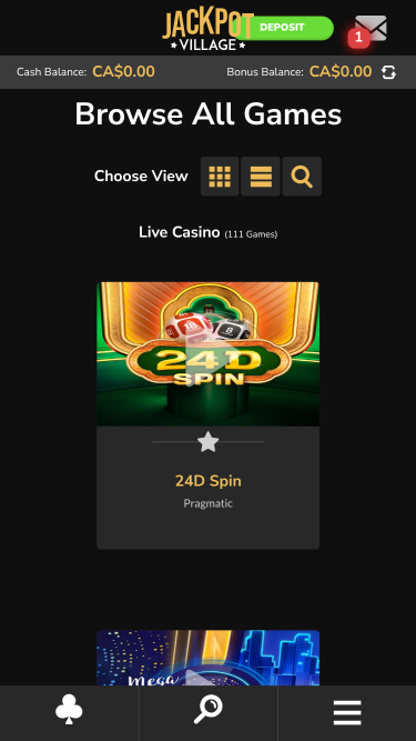 Jackpot Village Casino Live-Dealer Mobil
