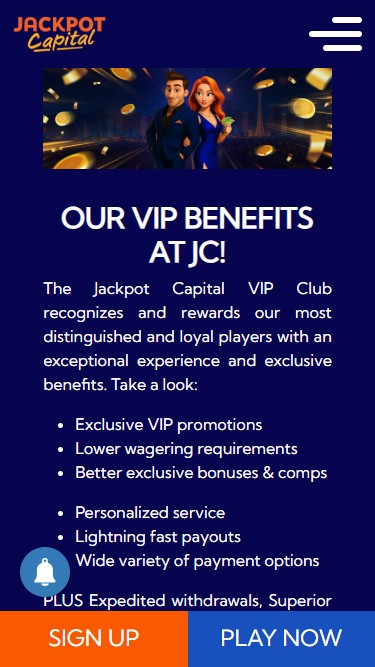 Programma VIP mobile di Jackpot Capital
