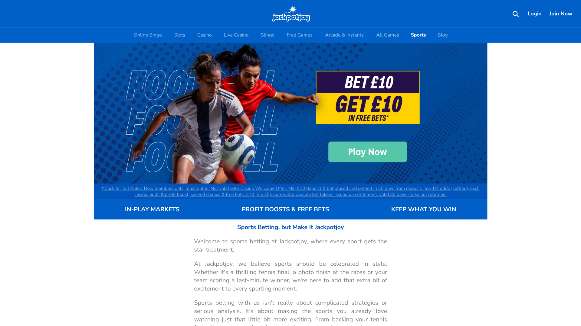 Jackpotjoy Casino Sports Bureau