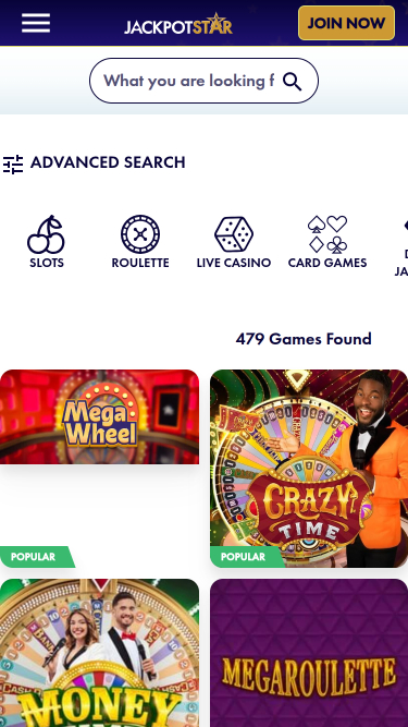 Jackpotstar Live Dealer Mobile