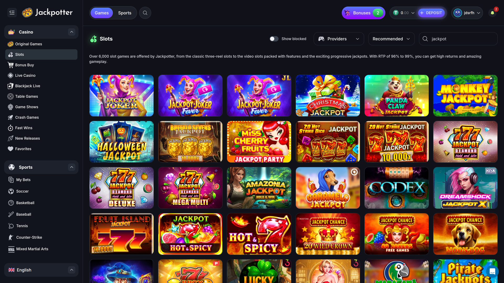 Jackpotter Casino Jackpot Desktop