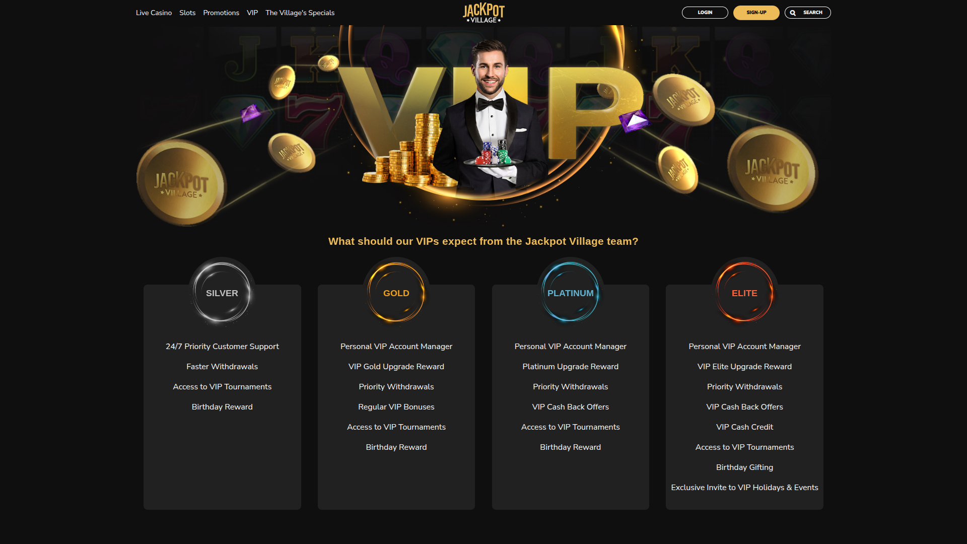 Jackpot Village Casino Desktop VIP-Programm