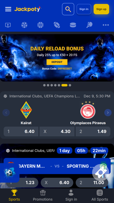 Jackpoty Casino Deportes Móvil