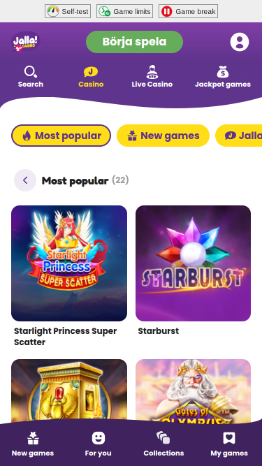 Jeux de casino Jalla Mobile