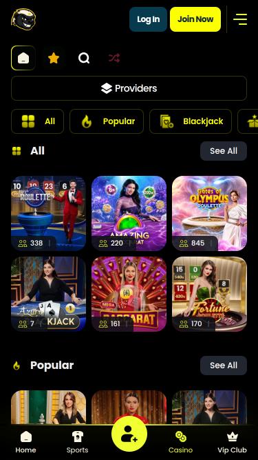 Jasino Casino Live-Dealer-Mobilseite