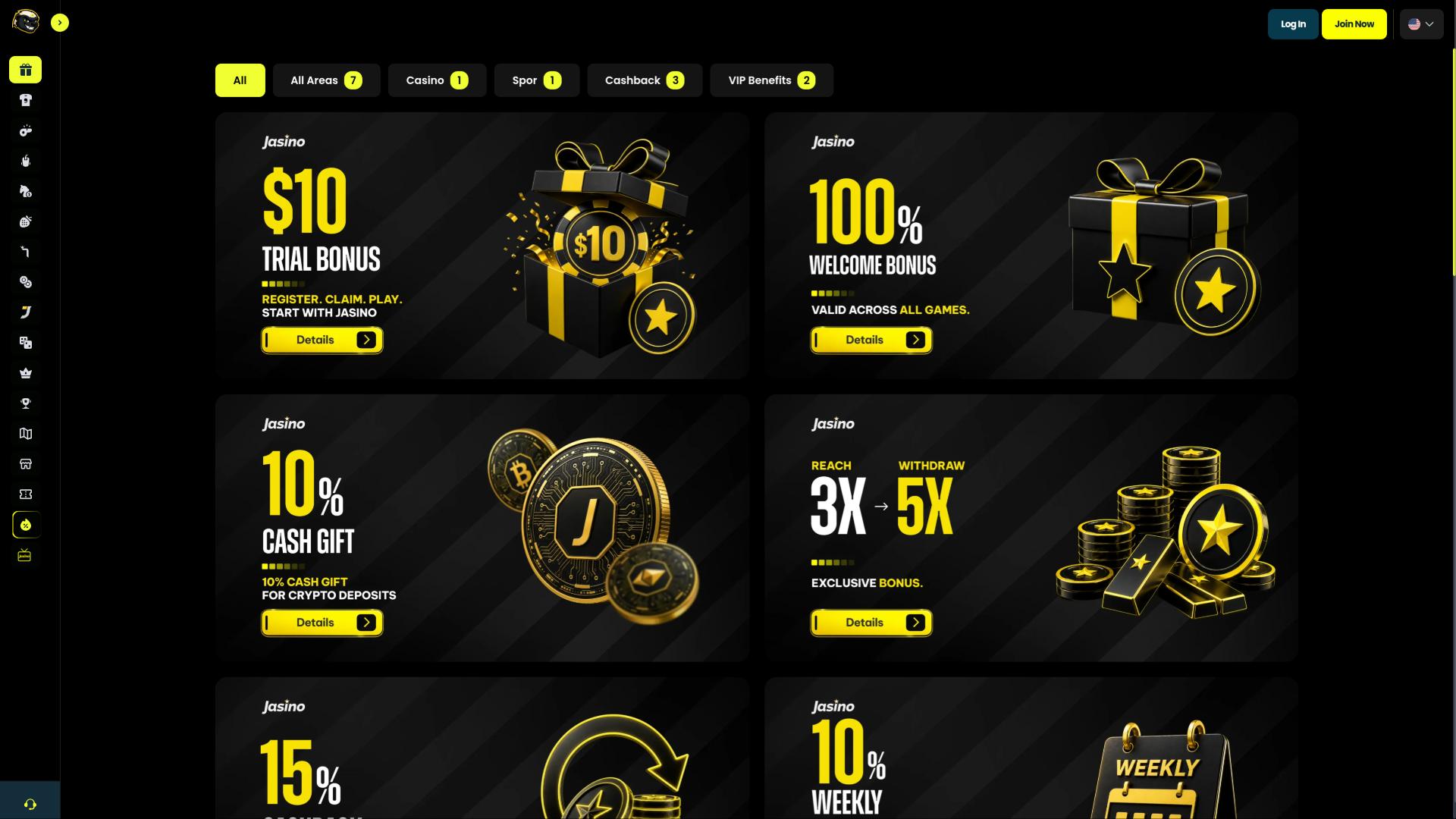 Jasino Casino Aktionsseite