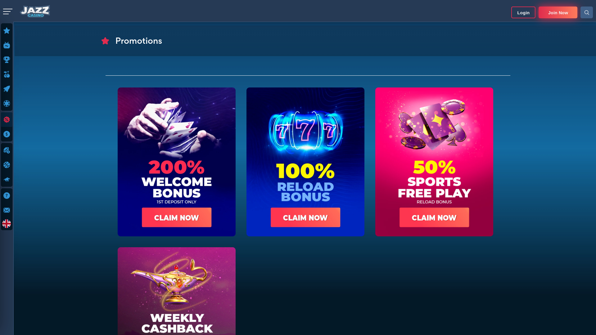 Promotions du casino Jazz sur ordinateur