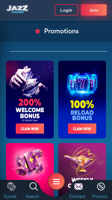 Promotions du casino Jazz sur mobile