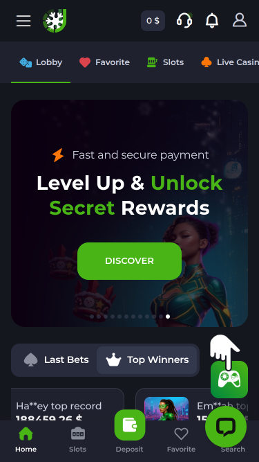 Page d'accueil mobile du casino Jeetcity