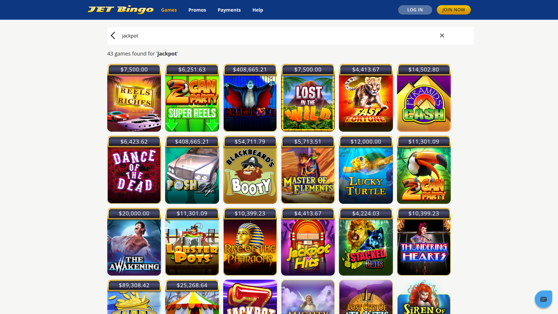 Jackpot Desktop di Jet Bingo