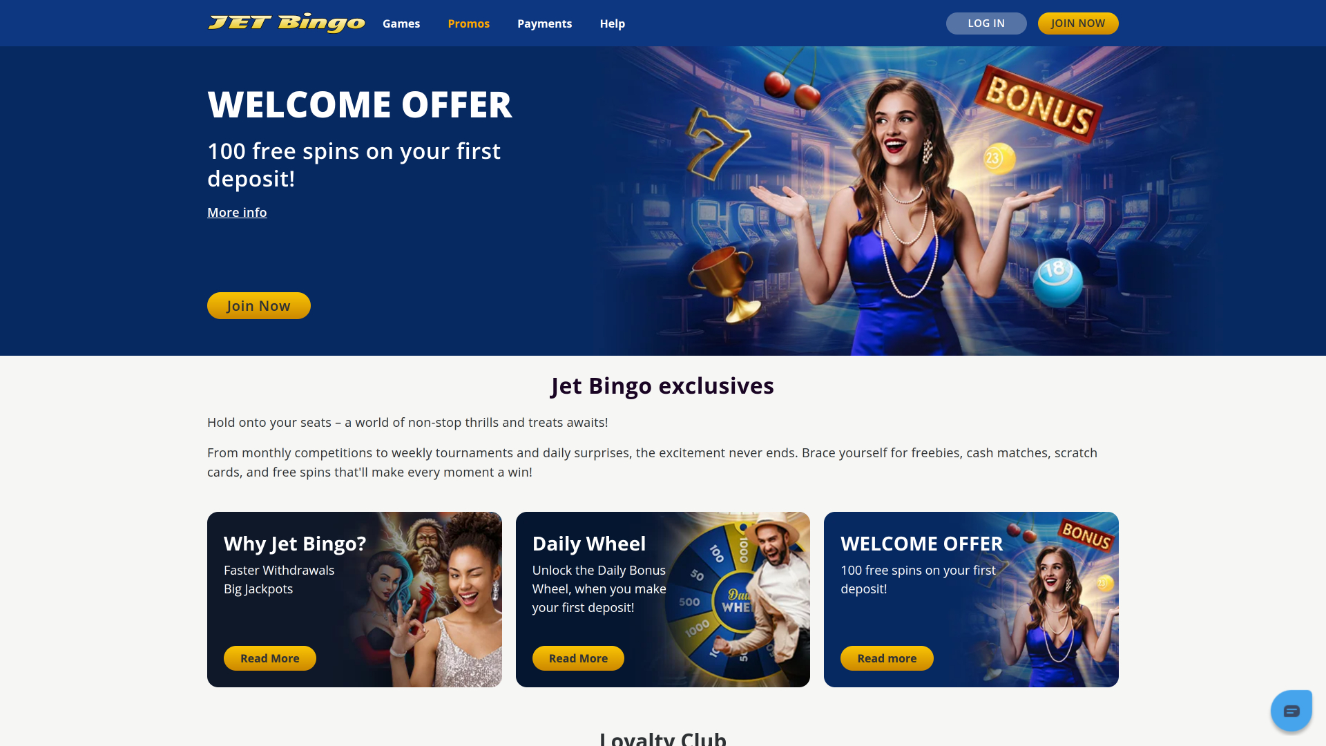 Promozioni Jet Bingo Desktop