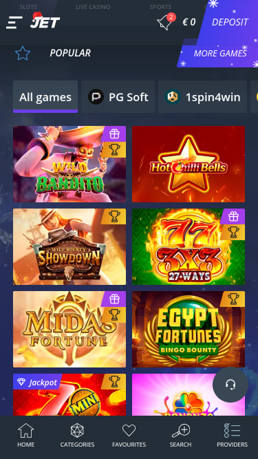 Jet Casino Games Mobile