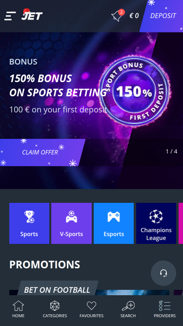 Jet Casino Sports Mobile