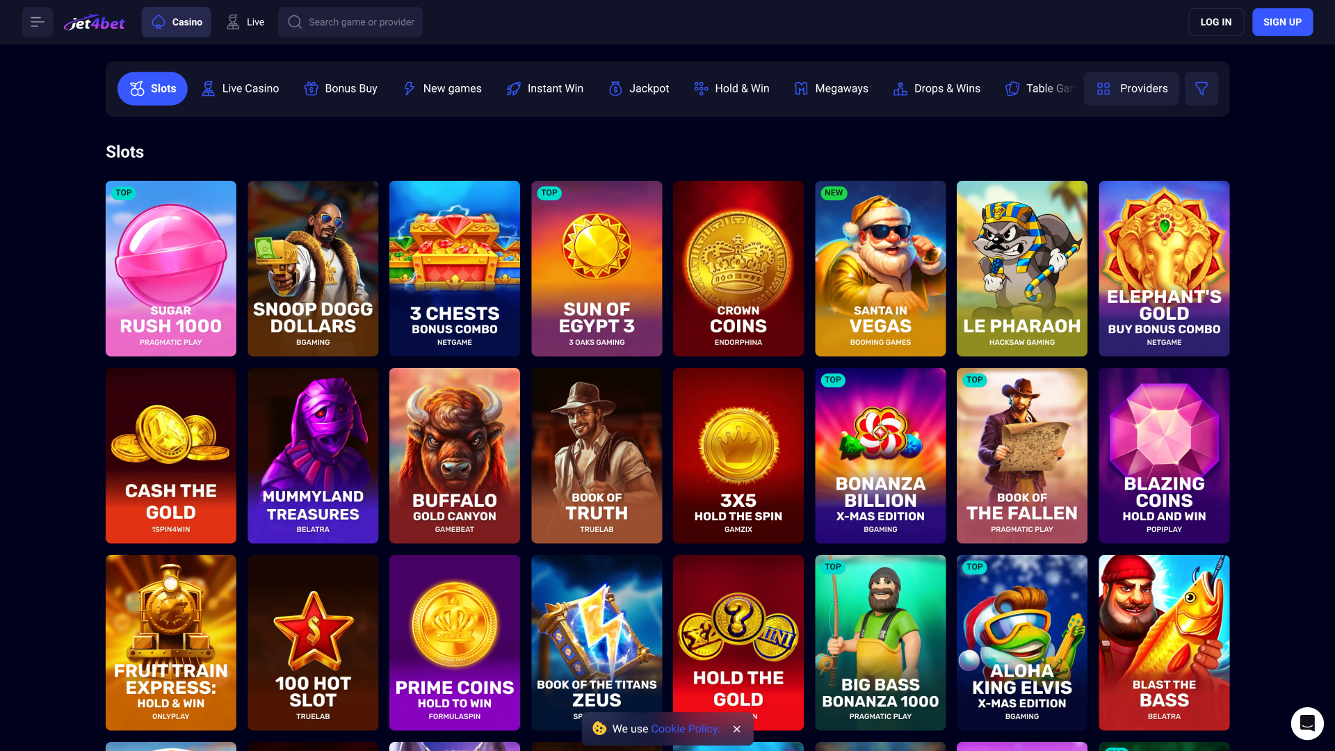 Jet4bet Casino-Spiele für Desktop
