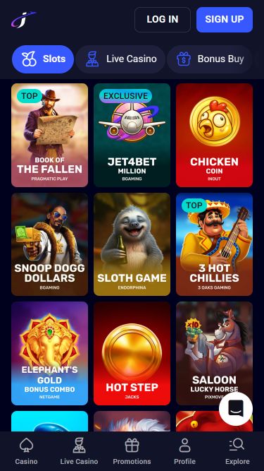 Мобильные игры казино Jet4bet