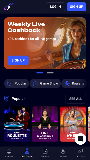 Jet4bet Casino Live-Dealer Mobil